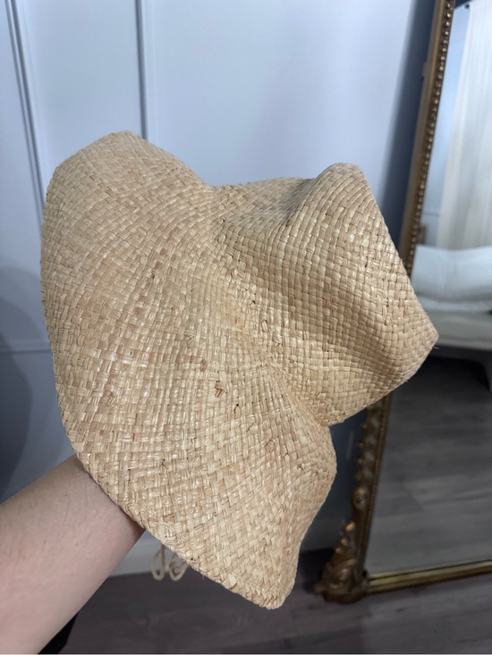 Monogram-Embellished Wide Brim Straw Hat - Natural main image 4